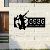 Custom Metal Volleyball player Metal Address Sign, House number, Outdoor Number Signage, Yard Sign Address Plate