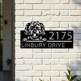 Custom Metal Morkie dog Cute puppy Metal Address Sign House number Hanging Address Plaque Yard Sign Outdoor decor