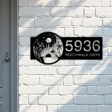 Custom Metal Yin Yang sun and moon Address Sign House number Hanging Address Plaque Yard Sign Outdoor Sign