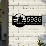 Custom Metal Western Cowboy Wild West Metal Address Sign, House number, Outdoor Number Signage, Yard Sign Address Plate