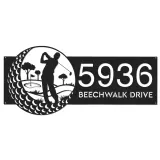 Custom Metal Golfer Golf Club Metal Address Sign, House number, Outdoor Number Signage, Yard Sign Address Plate