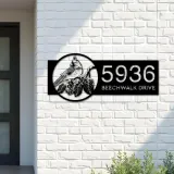 Custom Metal Tufted titmouse bird Metal Address Sign, House number, Outdoor Number Signage, Yard Sign Address Plate