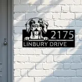 Custom Metal Weimaraner Dog Cute puppy Metal Address Sign House number Hanging Address Plaque Yard Sign Outdoor decor