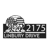 Custom Metal Shih Tzu dog US flag glasses Metal Address Sign House number Hanging Address Plaque Yard Sign Outdoor decor