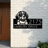 Custom Metal Bernese Mountain dog Puppy Metal Address Sign House number Hanging Address Plaque Yard Sign Outdoor decor