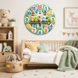 Whimsical Colorful Birds Kids Room Wall Clock