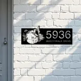 Custom Metal Floral hummingbird Metal Address Sign, House number, Outdoor Number Signage, Yard Sign Address Plate