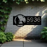 Custom Metal Duck hunting hunter and dog Metal Address Sign, House number, Outdoor Number Signage, Yard Sign Address Plate