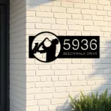 Custom Metal Jazz player musician Metal Address Sign, House number, Outdoor Number Signage, Yard Sign Address Plate