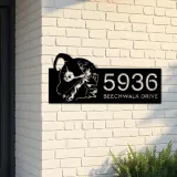 Custom Metal Witch haunted house halloween Metal Address Sign House number Hanging Address Plaque Yard Outdoor Sign