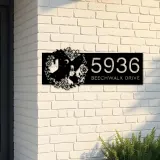 Custom Metal Cute witch floral Halloween Metal Address Sign, House number, Outdoor Number Signage, Yard Sign Address Plate