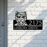 Custom Metal Westie Dog Cute puppy Metal Address Sign House number Hanging Address Plaque Yard Sign Outdoor decor