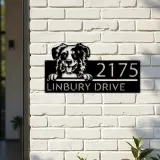 Custom Metal Australian Shepherd dog cute puppy Metal Address Sign House number Hanging Address Plaque Yard Sign Outdoor decor