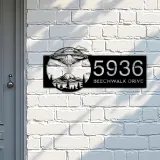 Custom Metal UFO Spaceship Metal Address Sign, House number, Outdoor Number Signage, Yard Sign Address Plate