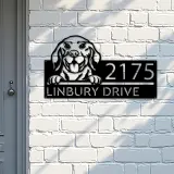 Custom Metal Beagle dog cute puppy Metal Address Sign House number Hanging Address Plaque Yard Sign Outdoor decor