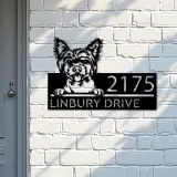 Custom Metal Chinese Crested dog Puppy Metal Address Sign House number Hanging Address Plaque Yard Sign Outdoor decor