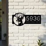 Custom Metal Deer head Metal Address Sign, House number, Outdoor Number Signage, Yard Sign Address Plate