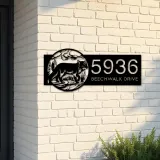 Custom Metal Fox Wild animal wildlife Metal Address Sign, House number, Outdoor Number Signage, Yard Sign Address Plate