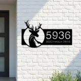 Custom Metal Deer Buck Head Wild animal Metal Address Sign, House number, Outdoor Number Signage, Yard Sign Address Plate