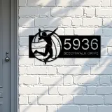 Custom Metal Female volleyball player Metal Address Sign, House number, Outdoor Number Signage, Yard Sign Address Plate