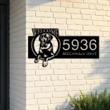 Custom Metal Cane Corso dog cute puppy welcome Metal Address Sign House number Hanging Address Plaque Yard Sign Outdoor decor