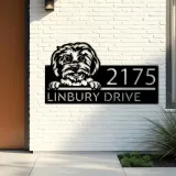 Custom Metal Maltese dog Cute puppy Metal Address Sign House number Hanging Address Plaque Yard Sign Outdoor decor