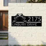 Custom Metal Peeking Bearded Dragon Metal Address Sign, House number, Outdoor Number Signage, Yard Sign Address Plate