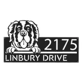 Custom Metal Saint Bernard Dog Cute puppy Metal Address Sign House number Hanging Address Plaque Yard Sign Outdoor decor