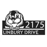 Custom Metal Peeking Flying Squirrel Wild animal wildlife Metal Address Sign, House number, Outdoor Number Signage, Yard Sign Address Plate