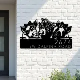 Custom Metal Pigs farmhouse farm animal ranch Metal Address Sign, House number, Outdoor Number Signage, Yard Sign Address Plate