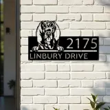 Custom Metal Bloodhound dog cute puppy Metal Address Sign House number Hanging Address Plaque Yard Sign Outdoor decor