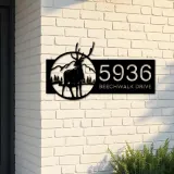 Custom Metal Deer wild life mountain forest Metal Address Sign, House number, Outdoor Number Signage, Yard Sign Address Plate
