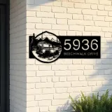 Custom Metal Offroad car mountain Metal Address Sign, House number, Outdoor Number Signage, Yard Sign Address Plate