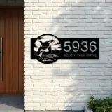 Custom Metal Killer whale Wild animal wildlife Metal Address Sign, House number, Outdoor Number Signage, Yard Sign Address Plate