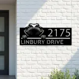 Custom Metal Peeking Bearded Dragon Metal Address Sign, House number, Outdoor Number Signage, Yard Sign Address Plate