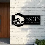 Custom Metal Mountain Bike Bicycle Cyclist Metal Address Sign, House number, Outdoor Number Signage, Yard Sign Address Plate