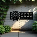 Custom Metal Chess board chess player Metal Address Sign Custom House number Hanging Address Plaque Yard Sign Outdoor