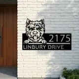 Custom Metal Westie Dog Cute puppy Metal Address Sign House number Hanging Address Plaque Yard Sign Outdoor decor