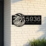 Custom Metal Japan Water Ocean Wave scene Metal Address Sign, House number, Outdoor Number Signage, Yard Sign Address Plate