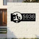 Custom Metal Yin Yang Yoga Namaste Metal Address Sign, House number, Outdoor Number Signage, Yard Sign Address Plate