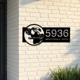 Custom Metal Pelican bird Metal Address Sign Custom Hanging Address Plaque House number Yard Sign Outdoor Sign