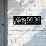 Custom Metal Tractor farm Metal Address Sign, House number, Outdoor Number Signage, Yard Sign Address Plate