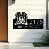 Custom Metal Saint Bernard Dog Cute puppy Metal Address Sign House number Hanging Address Plaque Yard Sign Outdoor decor