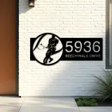 Custom Metal Tennis player sport Metal Address Sign, House number, Outdoor Number Signage, Yard Sign Address Plate