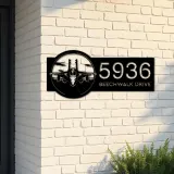 Custom Metal Jet fighter airplane US Airforce Metal Address Sign Custom House number Hanging Address Plaque Yard Sign Outdoor