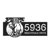 Custom Metal Raccoon Wild animal wildlife Metal Address Sign, House number, Outdoor Number Signage, Yard Sign Address Plate