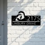 Custom Metal Cute otters couple Metal Address Sign, House number, Outdoor Number Signage, Yard Sign Address Plate
