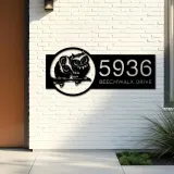 Custom Metal Cute Owls couple Metal Address Sign, House number, Outdoor Number Signage, Yard Sign Address Plate
