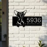Custom Metal Oriental Shorthair Cute peeking cat Metal Address Sign, House number, Outdoor Number Signage, Yard Sign Address Plate