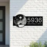 Custom Metal Yin Yang sun and moon Metal Address Sign, House number, Outdoor Number Signage, Yard Sign Address Plate